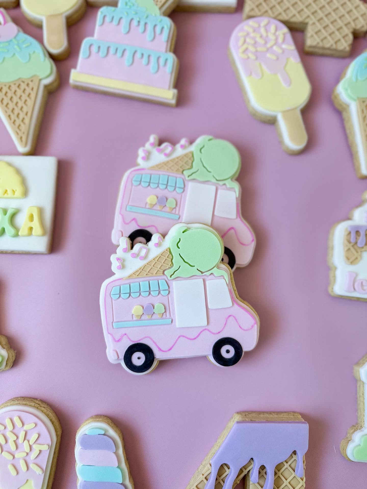 Ice Cream Truck Debosser Stamp with matching Cookie Cutter