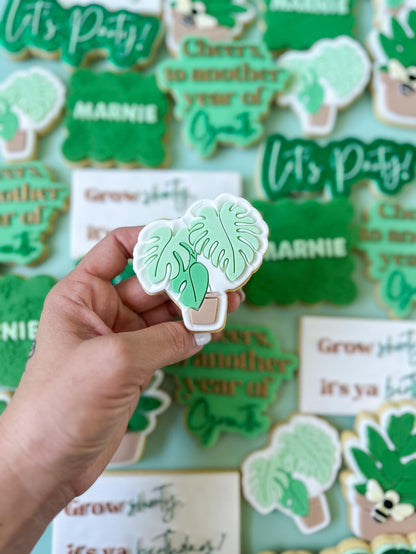 Monstera plant debosser and matching cutter