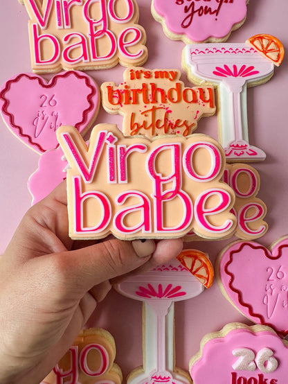 Virgo babe double outline debosser and matching cutter