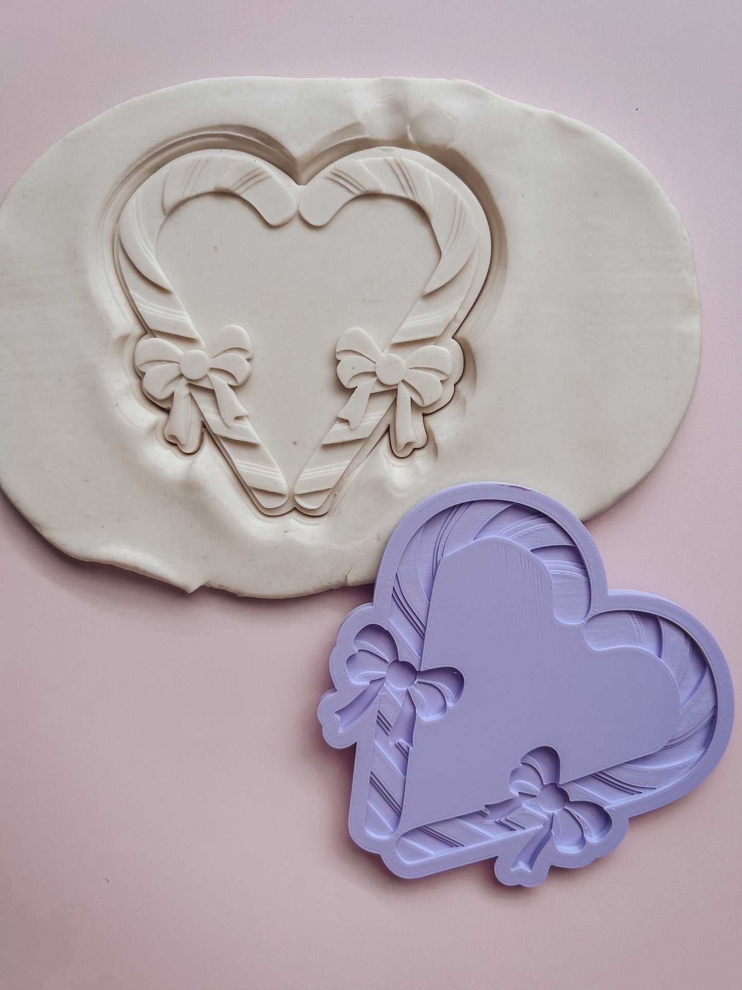 Candy Cane Heart Debosser and matching cutter