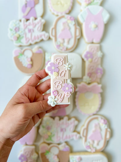 Baby Blocks with flowers- Baby in bloom Collection Stamp and matching cutter