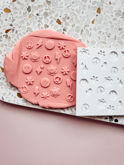 Retro backing stamp - Debosser stamp and matching cutter