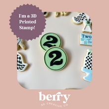 Load image into Gallery viewer, Number 2 in circle stamp and matching cutter
