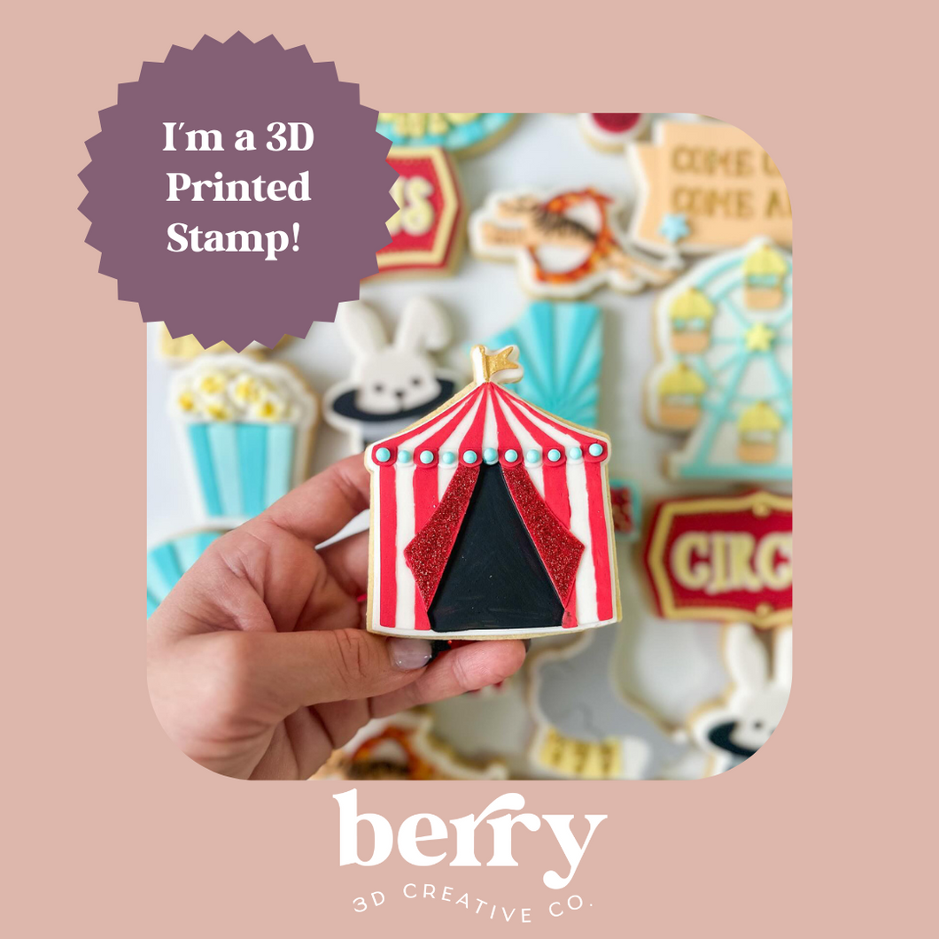 Circus Tent Debosser Stamp and matching cutter