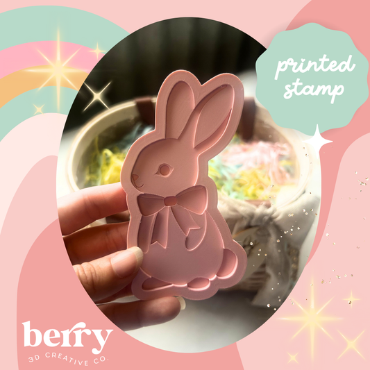 Bunny Rabbit with bow Stamp and matching cutter - 2026 Easter Collection
