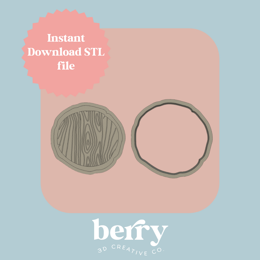Wood slice Cutter and Stamp stl file