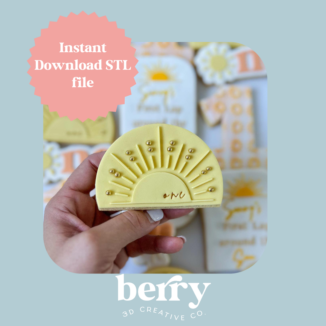 Rising sun Cookie Cutter and Stamp stl file