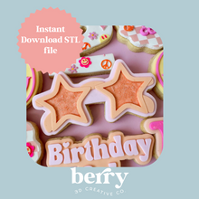 Load image into Gallery viewer, Star glasses Cookie Cutter and Stamp stl file
