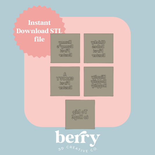 5 pack of worded stamps Cookie Cutter and Stamp stl file