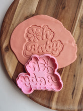 Load image into Gallery viewer, Oh Baby with a daisy stamp
