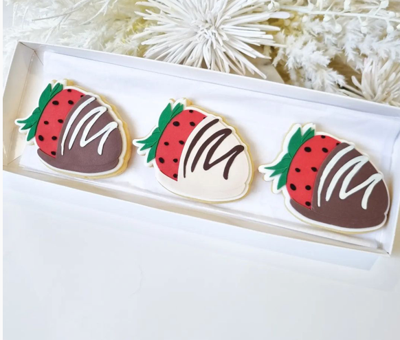 Chocolate Coated Strawberry debosser with matching cutter
