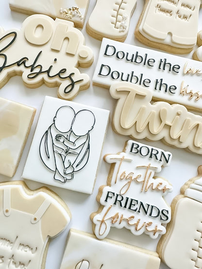 Twins Fine art lines  Debosser with matching cutter